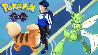 WILD Rare SCYTHER Caught | POKEMON GO | MAX Level Dragonite Epic Gym Battle!